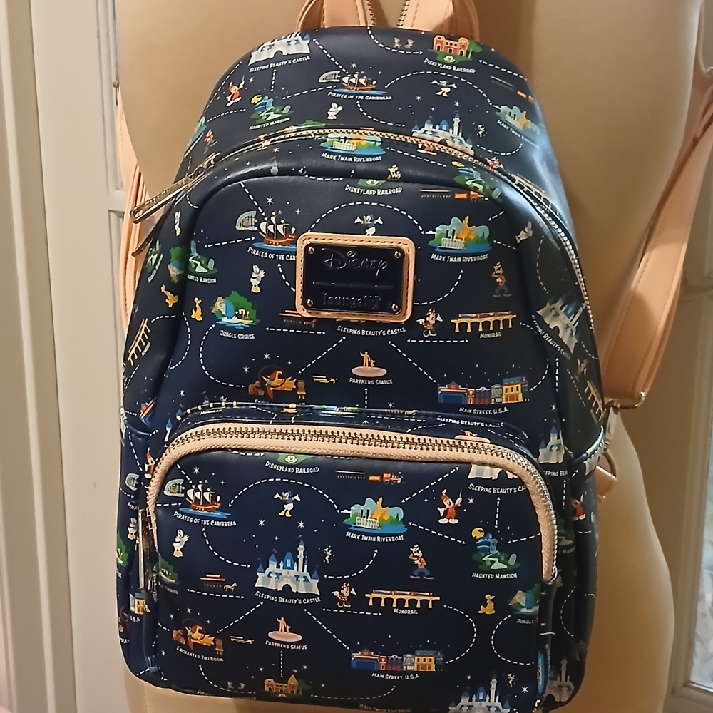Navy Blue Patterned Backpack - image 1